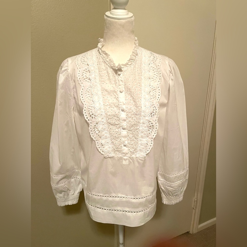 J Crew Lace Front Blouse
